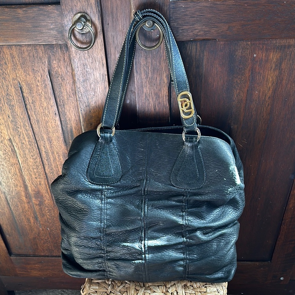 Black Leather Tote Bag